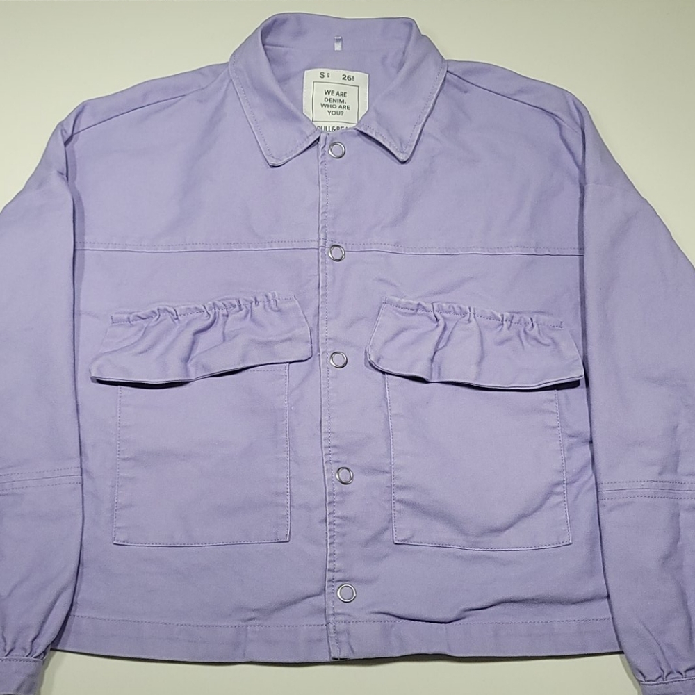 Lavender Pull and Bear Jean Jacket, Size Small
